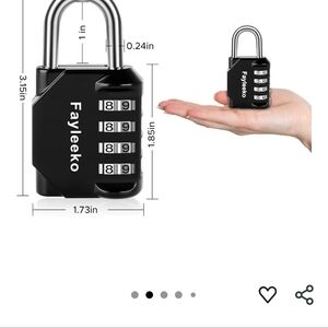 Fayleeko Black Combination Padlock